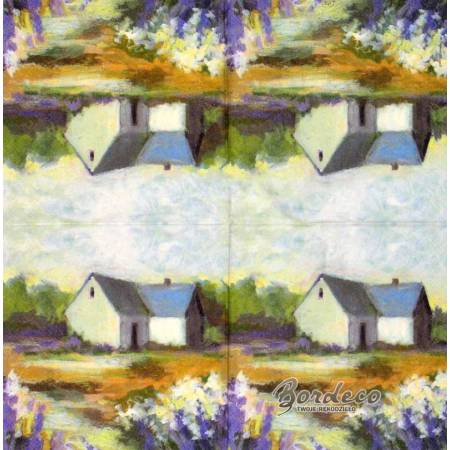 Serwetka decoupage firmy IHR domek na wsi 33x33